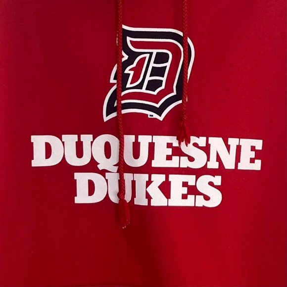 Champion Duquesne Dukes Hoodie Sweatshirt Red Size Small - Picture 5 of 7